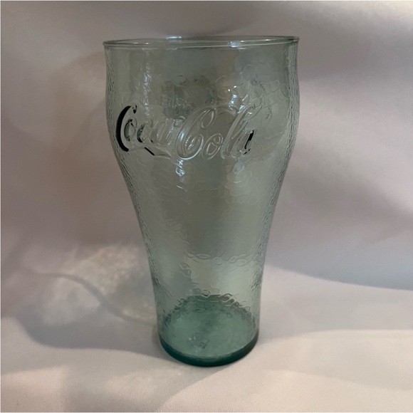 Vintage Pebbled Plastic Coca Cola Embossed Logo Glasses 6.5 Inch Tall Coke - Picture 13 of 16